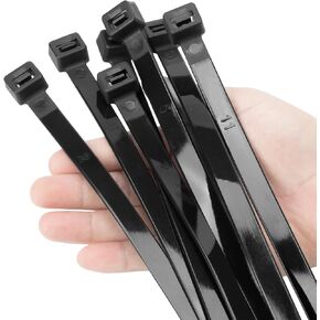 XINGO 48 inch Black Zip Ties Heavy Duty 25 PCS, 175 LBS Ultra Strong Plastic Wire Ties, Large Cable Ties Extra Long Tie Wraps, Indoor and Outdoor UV Resistant