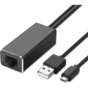 Weixinke Ethernet Adapter for Fire TV Stick (2nd GEN), All-New Fire TV (2017), Chromecast Ultra / 2/1 / Audio, Google Home Mini, USB A to RJ45 100Mbps Network Adapter with Power Supply Cable in Saudi Arabia