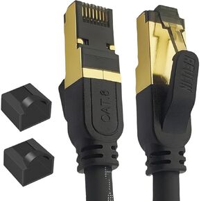 كابل إيثرنت Reulin التوصيل والتشغيل، كابل Cat8 LAN، TP، 40G-2 جيجا هرتز RJ45 كابل الشبكة لربط محور جهاز التوجيه المودم مع التلفزيون الذكي، موزع إيثرنت، مفتاح جيجابت، الألعاب، للمنزل والمكتب (19.6 قدم) in Kuwait