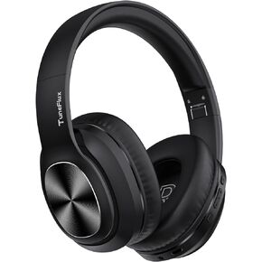 سماعات TuneFlux اللاسلكية بلوتوث فوق الأذن، وقت تشغيل 80 ساعة، أوضاع صوت 3EQ، سماعات رأس ستيريو HiFi مع ميكروفون عميق باس، سماعات بلوتوث 5.3 قابلة للطي للهواتف الذكية/الكمبيوتر الشخصي/الكمبيوتر