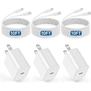 كتلة شاحن سريع iPhone 13 14، [معتمد من Apple MFi] قابس شاحن حائط مع كابل USB C إلى Lightning بطول 6 أقدام، محول طاقة مكعب من النوع C لشحن Apple لهاتف iPhone 14 Pro Max/13 Pro/12 Mini/11، iPad in Kuwait