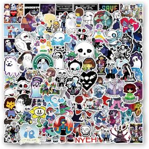 100 قطعة من ملصقات Undertale للأطفال والمراهقين والبالغين، ملصقات ألعاب كرتونية عصرية من الفينيل مقاومة للماء للأمتعة والدراجة والكمبيوتر المحمول وزجاجة مياه وهدايا Undertale للاعبي الألعاب in Kuwait