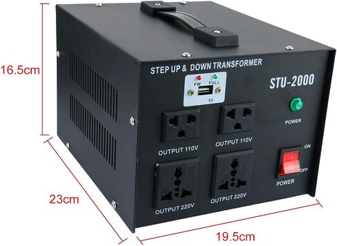 YaeCCC 2000VA Voltage Converter Transformer Heavy Duty Step Up and Down Transformer 110 to 220V with USB Port in Saudi Arabia
