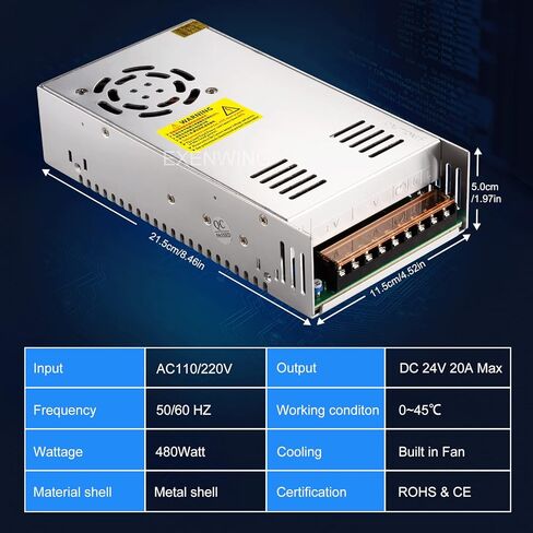 تيار مستمر 24 فولت تحويل التيار الكهربائي 480 وات 110 فولت / 220 فولت تيار متردد إلى 24 فولت تيار مستمر 20 أمبير محول محول الجهد العالمي محول الطاقة المنظم لنظام أمان كاميرا CCTV طابعة ثلاثية الأبعاد شريط إضاءة LED... in Kuwait