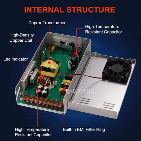 تيار مستمر 24 فولت تحويل التيار الكهربائي 480 وات 110 فولت / 220 فولت تيار متردد إلى 24 فولت تيار مستمر 20 أمبير محول محول الجهد العالمي محول الطاقة المنظم لنظام أمان كاميرا CCTV طابعة ثلاثية الأبعاد شريط إضاءة LED... in Kuwait