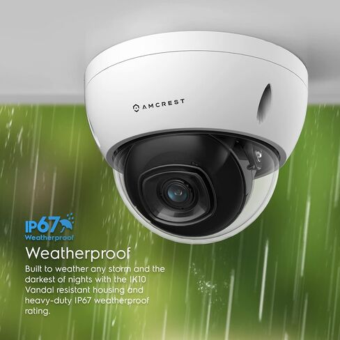 Amcrest 5MP POE Camera, Outdoor Vandal Dome Security POE IP Camera, 5-Megapixel, 98ft NightVision, 2.8mm Lens, IP67, IK10 Resistance, MicroSD 256GB (Sold Separately), Cloud, NVR (IP5M-D1188EW-AI-V3) in Saudi Arabia