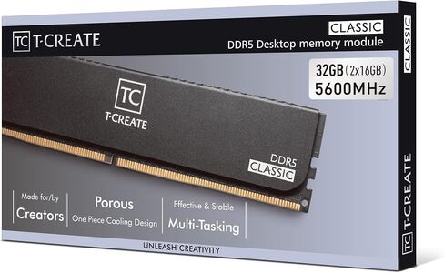 TEAMGROUP T-Create Expert CL30 Overclocking 10L DDR5 32GB Kit (2 x 16GB) 6000MHz (PC5-48000) Intel XMP 3.0 & AMD EXPO Compatible Desktop Memory Module Ram Black - CTCED532G6000HC30DC01 in Kuwait