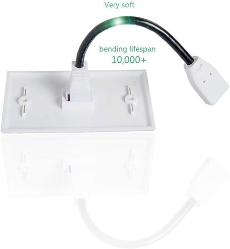 غطاء منفذ لوحة الحائط mxtechnic بمنفذ واحد 4K HDMI مع كابل ضفيرة HDMI عالي السرعة أنثى إلى أنثى 6 بوصة لأنظمة ألعاب الفيديو أو صناديق التلفزيون أو الأجهزة الأخرى التي تدعم قناة HDMI/إيثرنت in Kuwait