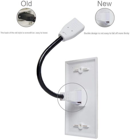 غطاء منفذ لوحة الحائط mxtechnic بمنفذ واحد 4K HDMI مع كابل ضفيرة HDMI عالي السرعة أنثى إلى أنثى 6 بوصة لأنظمة ألعاب الفيديو أو صناديق التلفزيون أو الأجهزة الأخرى التي تدعم قناة HDMI/إيثرنت in Kuwait