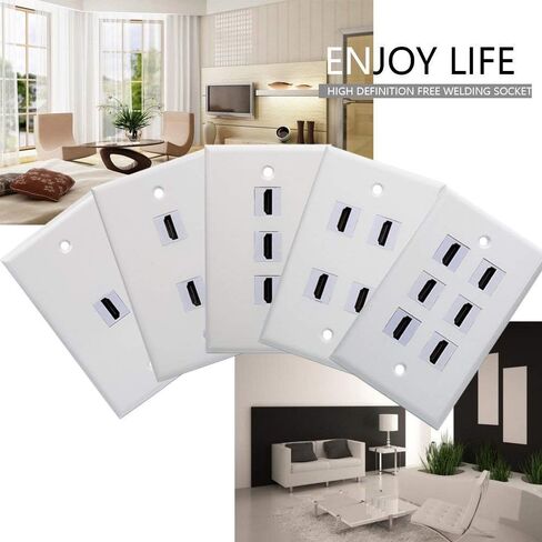 غطاء منفذ لوحة الحائط mxtechnic بمنفذ واحد 4K HDMI مع كابل ضفيرة HDMI عالي السرعة أنثى إلى أنثى 6 بوصة لأنظمة ألعاب الفيديو أو صناديق التلفزيون أو الأجهزة الأخرى التي تدعم قناة HDMI/إيثرنت in Kuwait