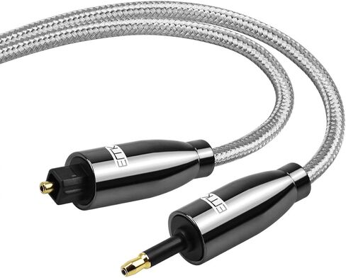 كابل صوت بصري، كابل ضوئي EMK Toslink إلى Mini Toslink مع سترة مضفرة للمسرح المنزلي، شريط الصوت، التلفزيون، PS4، Xbox، Playstation (16.5 قدم/5 متر) in Saudi Arabia