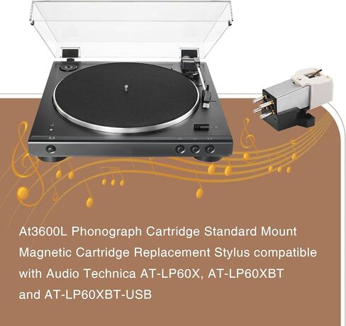 إبرة مشغل تسجيل Sxkxm ATN3600L إبرة بديلة LP-60XBT متوافقة مع Audio Technica Phonograph ATPL30 ATPL50 ATLP60 ATLP60USB ATLP2D ATLP2DUSB in Kuwait