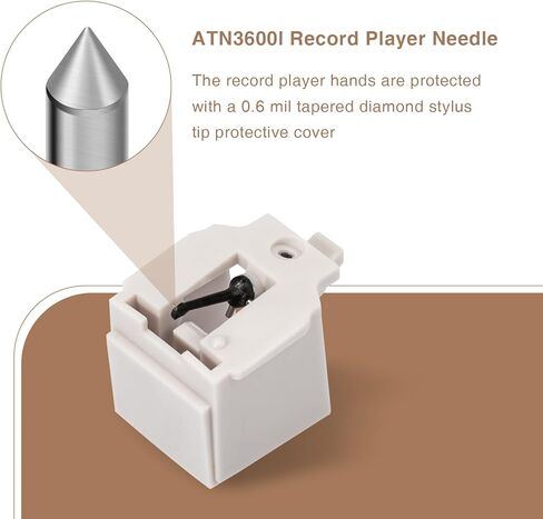 إبرة مشغل تسجيل Sxkxm ATN3600L إبرة بديلة LP-60XBT متوافقة مع Audio Technica Phonograph ATPL30 ATPL50 ATLP60 ATLP60USB ATLP2D ATLP2DUSB in Kuwait