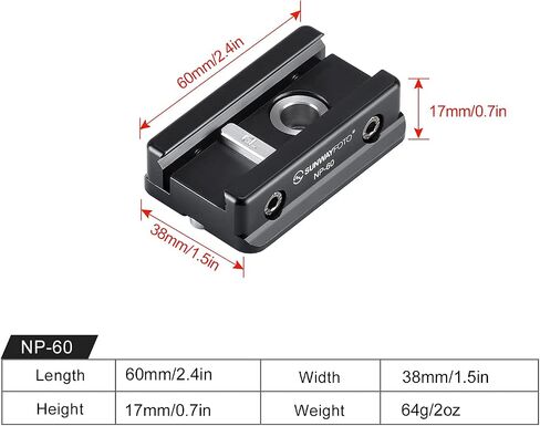SUNWAYFOTO NP-60 Picatinny NATO Arca-Swiss Tripod Dovetail Adapter Mount Arca Compatible in Saudi Arabia
