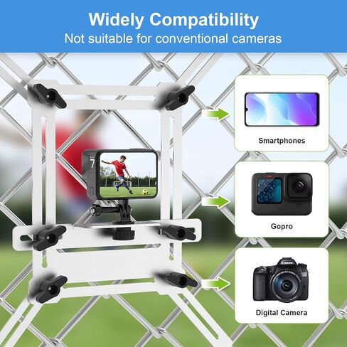 Fence Mount for GoPro, iPhone, Phones, Digital Action Camera, to a Chain Link Fence for Recording Baseball,Softball and Tennis Games in Kuwait