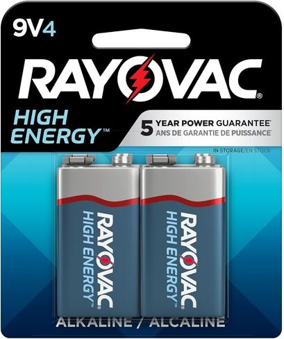 Rayovac High Energy 9V Batteries (4 Pack), Alkaline 9 Volt Batteries in Saudi Arabia