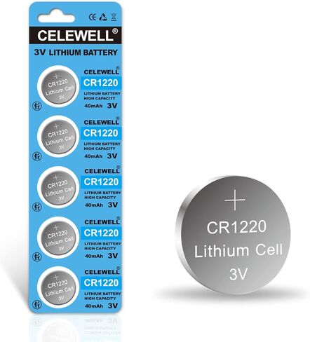 بطارية ليثيوم CELEWELL CR1220 5 عبوات 3 فولت 40 مللي أمبير في الساعة لمصباح LED/السوار/مصباح يدوي 【ضمان لمدة 5 سنوات】 in Saudi Arabia
