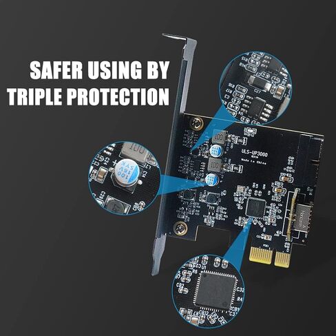 19 Pin USB3.0 + Type-E 5Gbps PCI Express Card USB محول اللوحة الأمامية لأجهزة الكمبيوتر المكتبية Windows/Mac OS/Linux (لللوحة الأمامية USB A USB C) in Kuwait