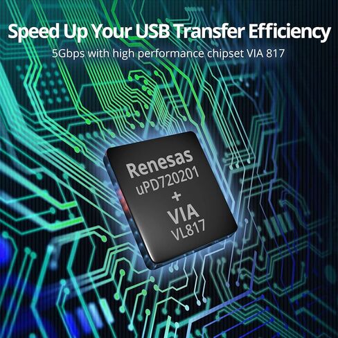 بطاقة توسيع SIIG ذات 7 منافذ USB 3.0 بسرعة 5 جيجابت في الثانية PCIe مع أقواس كاملة ومنخفضة للكمبيوتر المكتبي، تدعم Windows 11/ 10 (JU-P70011-S2) in Saudi Arabia