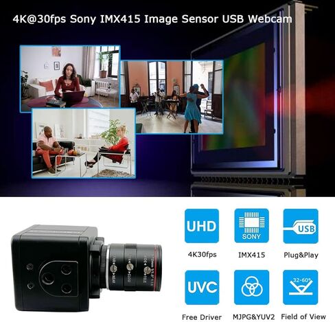 اس دي تي نوفا كاميرا 4K @30fps USB مع كاميرا ويب بعدسة متفاوتة 6-12 ملم in Kuwait