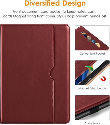 DTTO for Samsung Galaxy Tab A8 10.5 Inch Case 2022, Premium Leather Business Folio Stand Cover with Built-in Hand Strap for Galaxy Tab A8 10.5" 2022 Model [SM-X200/X205/X207], Black in Kuwait