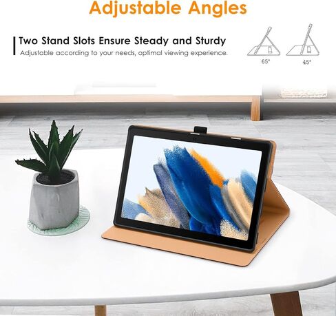 DTTO for Samsung Galaxy Tab A8 10.5 Inch Case 2022, Premium Leather Business Folio Stand Cover with Built-in Hand Strap for Galaxy Tab A8 10.5" 2022 Model [SM-X200/X205/X207], Black in Kuwait