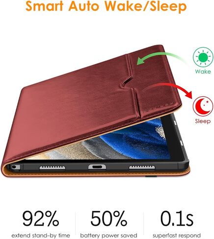 DTTO for Samsung Galaxy Tab A8 10.5 Inch Case 2022, Premium Leather Business Folio Stand Cover with Built-in Hand Strap for Galaxy Tab A8 10.5" 2022 Model [SM-X200/X205/X207], Black in Kuwait