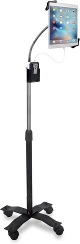 CTA Digital Medical Laptop Stand Medical Height Adjustable Mobile Rolling Floor Stand with VESA Portable Laptop Mount and 5 Locking Swivel Casters for 11.2-17.6" Laptop Computers - Silver (LT-RFL) in Kuwait