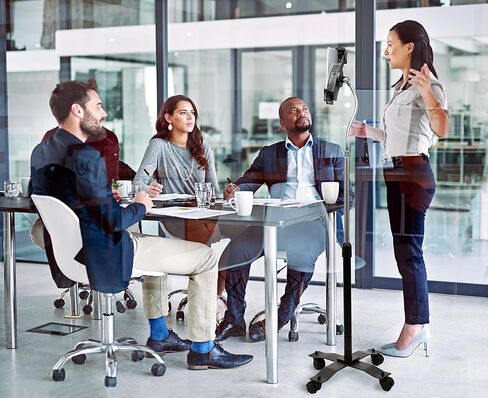 CTA Digital Medical Laptop Stand Medical Height Adjustable Mobile Rolling Floor Stand with VESA Portable Laptop Mount and 5 Locking Swivel Casters for 11.2-17.6" Laptop Computers - Silver (LT-RFL) in Kuwait