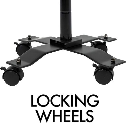 CTA Digital Medical Laptop Stand Medical Height Adjustable Mobile Rolling Floor Stand with VESA Portable Laptop Mount and 5 Locking Swivel Casters for 11.2-17.6" Laptop Computers - Silver (LT-RFL) in Kuwait