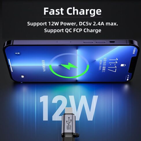 2pcs/lot USB-C USB2.0 Type C Female to Micro Mini USB Male Power Adapter 480Mbps Data with Chain Holes in Kuwait