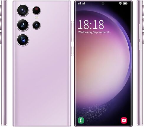 هاتف ذكي viqee S23 5G غير مقفل، Android 13 ثنائي شريحة الاتصال، هاتف خلوي 6.8 بوصة HD 3200 * 1440 عرض هاتف غير مقفل، ذاكرة وصول عشوائي 6 جيجابايت + ذاكرة تخزين داخلية 256 جيجابايت، كاميرا رئيسية 80 ميجابكسل، بطارية ضخمة 6000 مللي أمبير في الساعة (أرجواني) in Kuwait