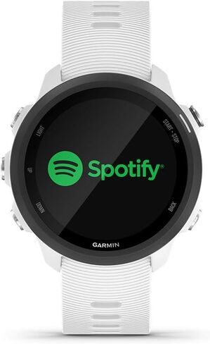 ساعة ذكية من جارمين فوررنر 245 ميوزيك، نظام تحديد المواقع العالمي (GPS) مع موسيقى وديناميكيات متقدمة، أبيض (متجدد) in Kuwait