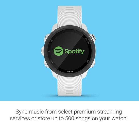 ساعة ذكية من جارمين فوررنر 245 ميوزيك، نظام تحديد المواقع العالمي (GPS) مع موسيقى وديناميكيات متقدمة، أبيض (متجدد) in Kuwait
