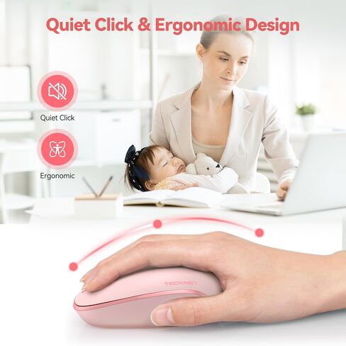 TECKNET Compact Ambidextrous Wireless Mouse for Laptop Mint Green in Kuwait