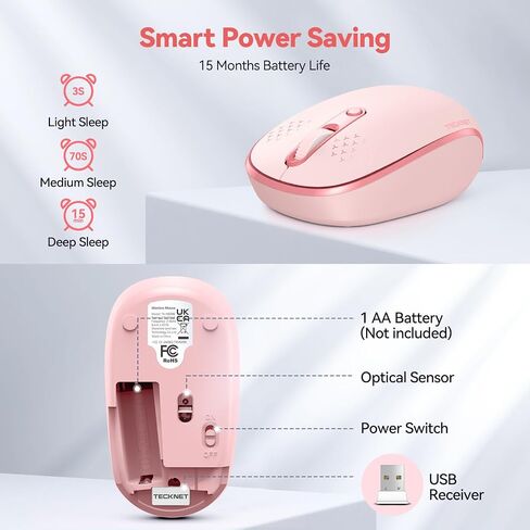TECKNET Compact Ambidextrous Wireless Mouse for Laptop Mint Green in Kuwait