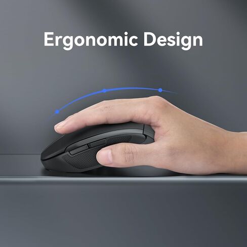 TECKNET ماوس لاسلكي قابل للطي، ماوس سفر 2.4G مع مستقبل USB، ماوس لاسلكي لأجهزة الكمبيوتر المحمول والكمبيوتر المحمول والكمبيوتر الشخصي والفأرة المحمولة 3 DPI قابلة للتعديل 2000/1500/1000، عمر البطارية 24 شهرًا in Kuwait