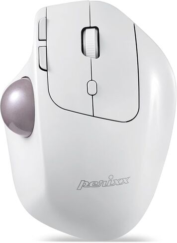 Perixx PERIMICE-520W ماوس كرة التتبع السلكي USB المريح - 2 دعم زاوية قابل للتعديل - تصميم عجلة إمالة 8 أزرار - أبيض (11766) in Kuwait
