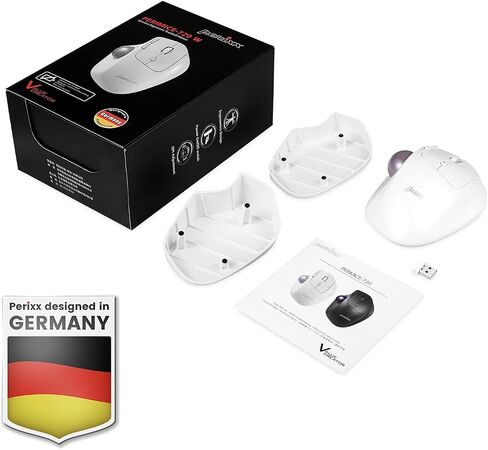 Perixx PERIMICE-520W ماوس كرة التتبع السلكي USB المريح - 2 دعم زاوية قابل للتعديل - تصميم عجلة إمالة 8 أزرار - أبيض (11766) in Kuwait