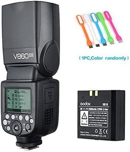 Godox V860II-N V860IIN Camera Flash Speedlite i-TTL HSS 2.4G Li-ion Battery Compatible for Nikon DSLR Cameras + HuiHuang USB LED in Saudi Arabia