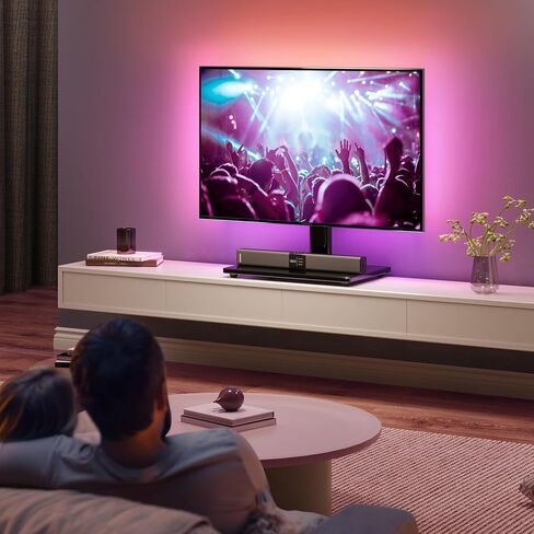 Greenstell TV Stand with LED Lights, Universal Table Top TV Stand for 27-55 inch TVs, Height Adjustable TV Base Stand, Eye Protection, Swivel, Holds up to 88 Lbs, Max VESA 350x350mm in Kuwait