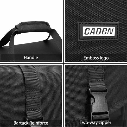 CADeN Camera Bag Case Shoulder Messenger Bag with Tripod Holder Compatible for Nikon, Canon, Sony, DSLR SLR Mirrorless Cameras Waterproof (Black, Small) in Kuwait