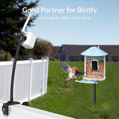 NETVUE Birdfy Lite - كاميرا تغذية الطيور الذكية، وحدة تغذية الطيور مع تطبيق للخارج، لاسلكي في الهواء الطلق، هدية عيد ميلاد للأب والأم (Camera Lite) in Saudi Arabia