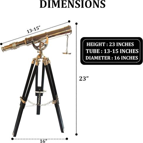 Vintage Silver Finish Telescope with Black Tripod – Harbour Master Nickel Brass Nautical Spyglass for Home & Office Decor | Maritime Scope with Eyepiece Accent in Saudi Arabia