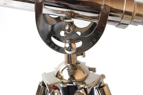 Vintage Silver Finish Telescope with Black Tripod – Harbour Master Nickel Brass Nautical Spyglass for Home & Office Decor | Maritime Scope with Eyepiece Accent in Saudi Arabia