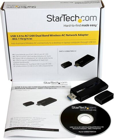 محول StarTech.com اللاسلكي USB WiFi - دونجل لاسلكي AC600 ثنائي النطاق - 2.4 جيجا هرتز / 5 جيجا هرتز - محول الكمبيوتر المحمول Wi-Fi 802.11ac (USB433ACD1X1) | دونجل لاسلكي ثنائي النطاق AC600، محول كمبيوتر محمول 802.11ac Wi-Fi in Kuwait