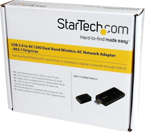 محول StarTech.com اللاسلكي USB WiFi - دونجل لاسلكي AC600 ثنائي النطاق - 2.4 جيجا هرتز / 5 جيجا هرتز - محول الكمبيوتر المحمول Wi-Fi 802.11ac (USB433ACD1X1) | دونجل لاسلكي ثنائي النطاق AC600، محول كمبيوتر محمول 802.11ac Wi-Fi in Kuwait