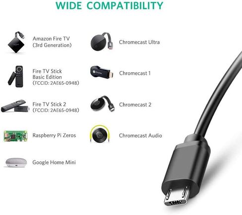 Weixinke Ethernet Adapter for Fire TV Stick (2nd GEN), All-New Fire TV (2017), Chromecast Ultra / 2/1 / Audio, Google Home Mini, USB A to RJ45 100Mbps Network Adapter with Power Supply Cable in Saudi Arabia