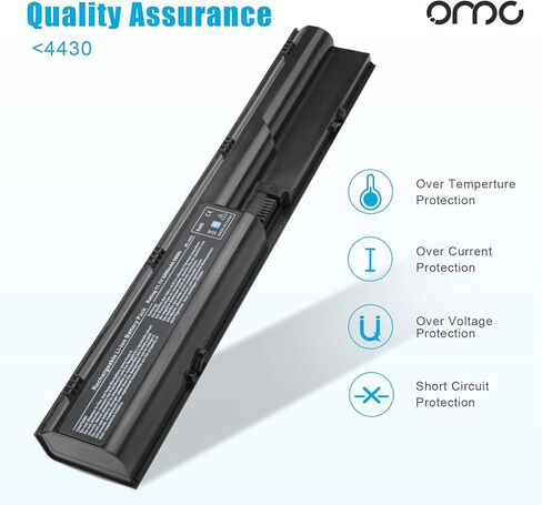 بطارية بديلة OMCreate 5200 مللي أمبير 11.1 فولت 4430S متوافقة مع HP Probook 4530S 4540S 4440S 4545S 4535S 4330S، تناسب P/N 633805-001 PR06 PR09 QK646UT QK646AA HSTNN-OB2R HSTNN-IB2R 650938 -001 6-خلية in Kuwait