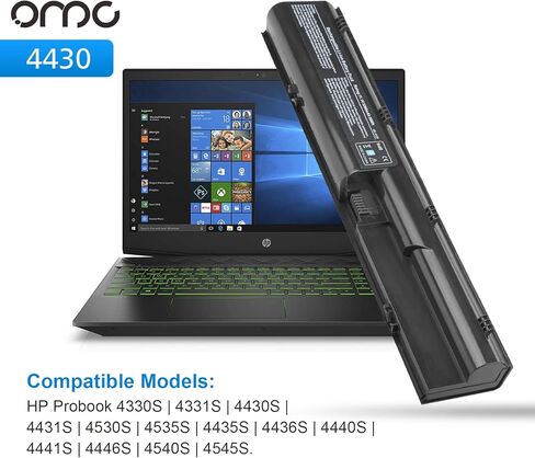 بطارية بديلة OMCreate 5200 مللي أمبير 11.1 فولت 4430S متوافقة مع HP Probook 4530S 4540S 4440S 4545S 4535S 4330S، تناسب P/N 633805-001 PR06 PR09 QK646UT QK646AA HSTNN-OB2R HSTNN-IB2R 650938 -001 6-خلية in Kuwait